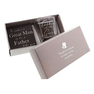 Haysom Interiors Father of The Groom Whiskey Glass and Coaster Gift Set
