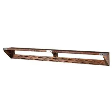 Lavievert Gymnastic Medal Hanger with Storage Shelf, Wooden Wall-Mounted Trophy Shelf, Race Medal Di...