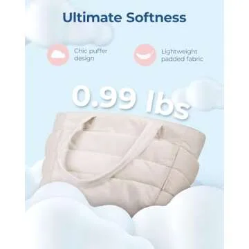 BAGSMART Tote Bag for Women, Lightweight Puffy Tote Bag with Compartments Shoulder Bag Handbag Quilted Shoulder Bag Handbag for Travel, Work, Beach, Gym, Shop(Pinkish-purple)