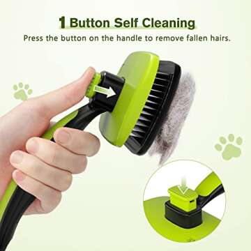 Pecute Self-Cleaning Slicker Brush for Dogs, Cats, Lightweight Dog Brush for Shedding Massaging Groo...