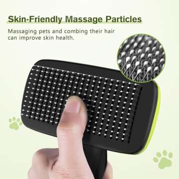 Pecute Self-Cleaning Slicker Brush for Dogs, Cats, Lightweight Dog Brush for Shedding Massaging Grooming, Cat Brush Gently Removes Loose Fur Undercoat for Small Dogs Cats Rabbits of All Hair Types