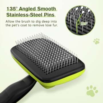 Pecute Self-Cleaning Slicker Brush for Dogs, Cats, Lightweight Dog Brush for Shedding Massaging Grooming, Cat Brush Gently Removes Loose Fur Undercoat for Small Dogs Cats Rabbits of All Hair Types