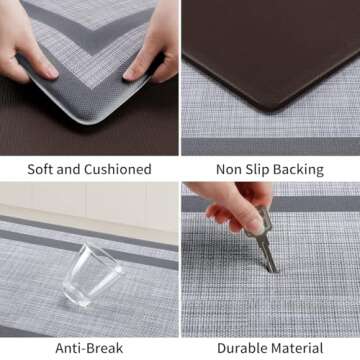 Mattitude Kitchen Mats - Anti-Fatigue, Non-Skid, Ergonomic Comfort