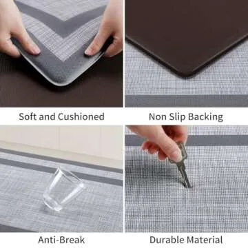 Mattitude Kitchen Mats - Anti-Fatigue, Non-Skid, Ergonomic Comfort