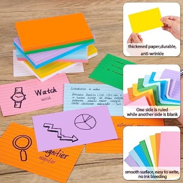 HEYPLACE 300PCS Color Index Cards for Studying and Organizing
