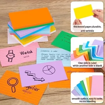HEYPLACE 300PCS Color Index Cards for Studying and Organizing
