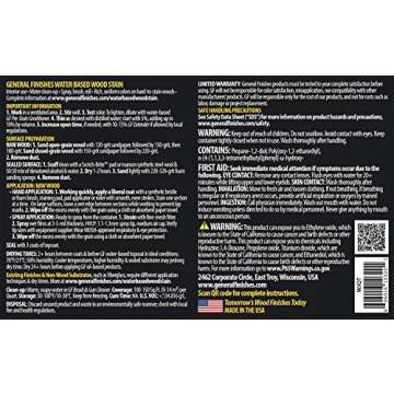 General Finishes Water Based Wood Stain, 1 Quart, Graphite