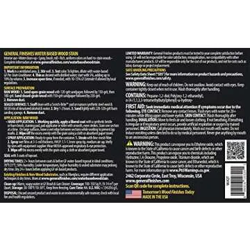 General Finishes Water Based Wood Stain, 1 Quart, Graphite