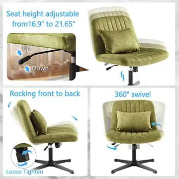 Art Leon Criss Cross Chair - Stylish Armless Desk Chair