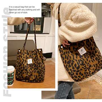 Stylish LHMTQVK Corduroy Tote Bag for Everyday Use