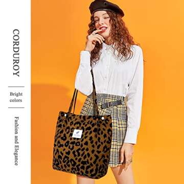 Stylish LHMTQVK Corduroy Tote Bag for Everyday Use