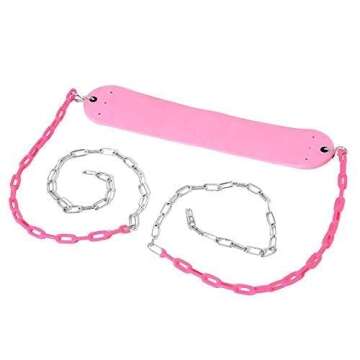 Pink Swing Seat - Heavy Duty Chain Plastic Coated - Playground Swing Set Accessories Replacement Gift Box Set Birthday Gift