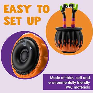 Halloween Inflatable Witch Legs Cauldron Cooler for Parties