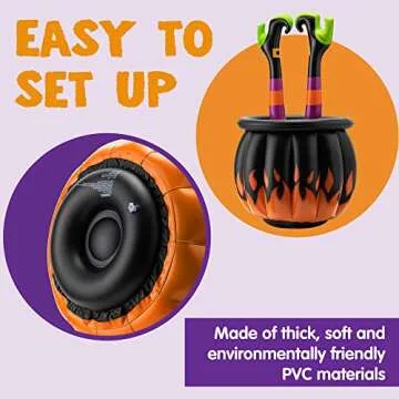 Halloween Inflatable Witch Legs Cauldron Cooler for Parties