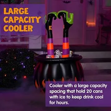 Halloween Inflatable Witch Legs Cauldron Cooler for Parties