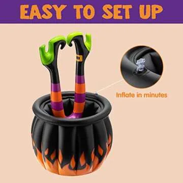 Halloween Inflatable Witch Legs Cauldron Cooler for Parties
