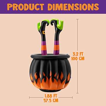 Halloween Inflatable Witch Legs Cauldron Cooler for Parties