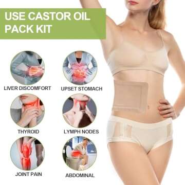 STFOCE 20pcs Castor Oil Pack Wrap, Castor Oil Pack Wrap Organic Cotton, Organic Castor Oil Pack Self-Adhesive, Anti Leakage, No Wash, Portable (Oil Not Included) (1 Count (Pack of 20))