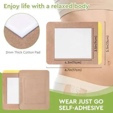 STFOCE 20pcs Castor Oil Pack Wrap, Castor Oil Pack Wrap Organic Cotton, Organic Castor Oil Pack Self-Adhesive, Anti Leakage, No Wash, Portable (Oil Not Included) (1 Count (Pack of 20))