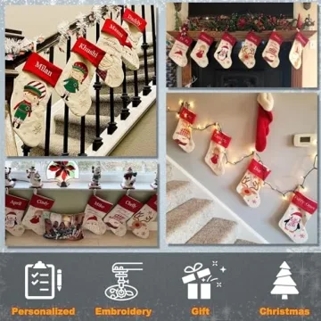 Personalized Christmas Stocking with Embroidered Names