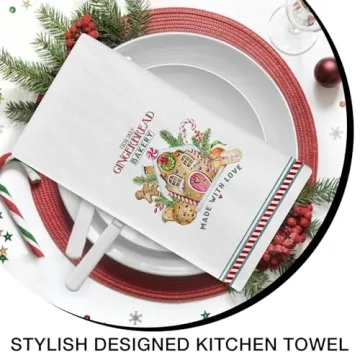 Seliem Christmas Gingerbread Decorative Kitchen Dish Towel
