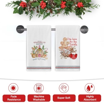 Seliem Christmas Gingerbread Decorative Kitchen Dish Towel