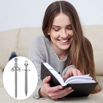 Zonon Antique Sword Bookmark Charms for Book Lovers