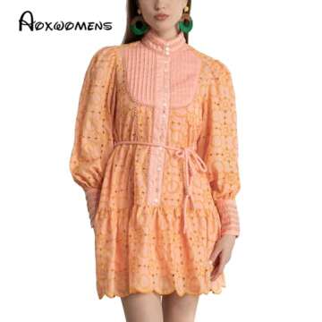 Aoxwomens Spring Summer Dresses for Women Long Sleeve Tunic Swing Midi Dress Flowy A Line Shift Sund...