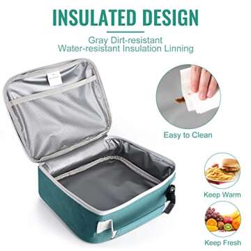 Genteen Lunch Box Kids,Insulated Lunch Bag Kids Boys Girls,Soft Bag Mini Cooler Back to School Thermal Meal Tote Kit Lunch Box for School,Work,Outdoor (Green)
