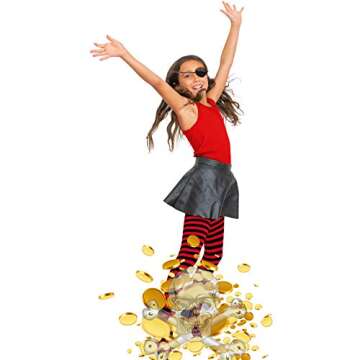 Skeleteen Black and Red Socks - Over The Knee Striped Thigh High Costume Accessories Stockings for M...