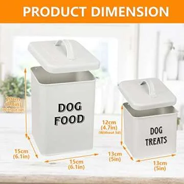 Morezi Dog Food Storage Container Farmhouse Pet Food Treats holder with Lid and Scoop, Perfect Sturdy Canister Tins for Kitchen Countertop, Shelf, Great Gift for Pet Owners - Dog Food