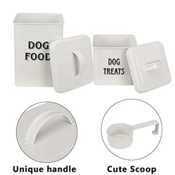 Morezi Dog Food Storage Container Farmhouse Pet Food Treats holder with Lid and Scoop, Perfect Sturdy Canister Tins for Kitchen Countertop, Shelf, Great Gift for Pet Owners - Dog Food