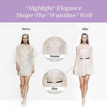 SUOSDEY Women Brown Dress Belt Skinny Patent Leather Belt with Gold Buckle Fashion Thin Waist Belt Elegant Belt,brown,24-38