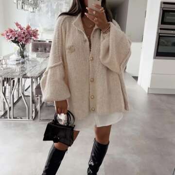 Trendy Women's Winter Oversized Cardigan Sweater