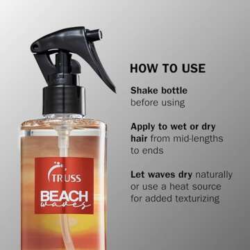 TRUSS Beach Waves - Texturizing Styling Spray for Hair to Achieve The Perfect Natural Beach Wave Effect - All Hair Types (8.79oz)