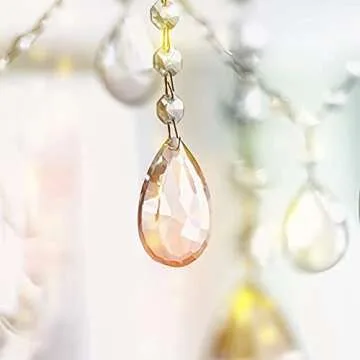 12 Pieces Crystal Prisms Chandelier Clear Teardrop Ornament Pendants Crystal Beads Hanging Glass Crystal Chandelier Prisms for Wedding Party Tree Garlands Decoration DIY Jewelry (2 Inch)