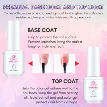 Makartt Gel Nail Polish Kit- 22 Bright Colors Gel Nail Polish Set Crystal Rose Classic Green Peach Pink Empire Yellow Color Fall Trend Soak off LED Gel Polish with Base/Top Coat, Manicure Salon Home