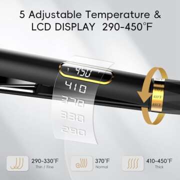 Nicebay Hair Straightener and Curler with 5 Temp Settings