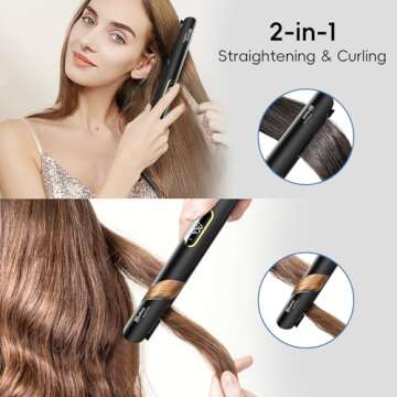 Nicebay Hair Straightener and Curler with 5 Temp Settings