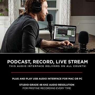 M-Audio M-Track Duo – USB Audio Interface for Recording, Streaming and Podcasting with Dual XLR, L...