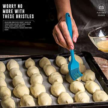 BAKEFETE 4 Pastry Brushes - Heat Resistant Silicone Set