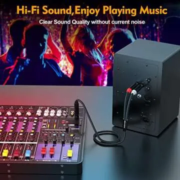 HOSONGIN 1/4 inch TRS Stereo to Dual 1/4 inch TS Mono Y-Splitter Insert Cable, Nylon Braided Jacket Gold-Plated Plug Double Shielding Cable, 3.3 Feet