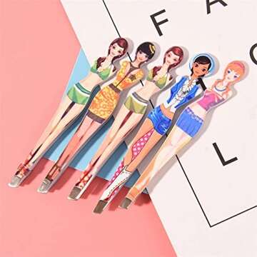 6Pcs Professional Girl Eyebrow Tweezer Stainless Steel Slanted Eyebrow Tweezers Eyebrows Hair Remover Tools Cosmetics Beauty (random color)…