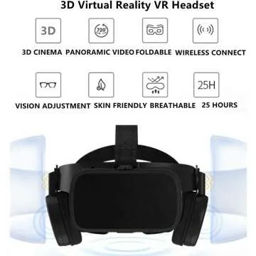 3D VR Headset with Bluetooth Remote for Phones
