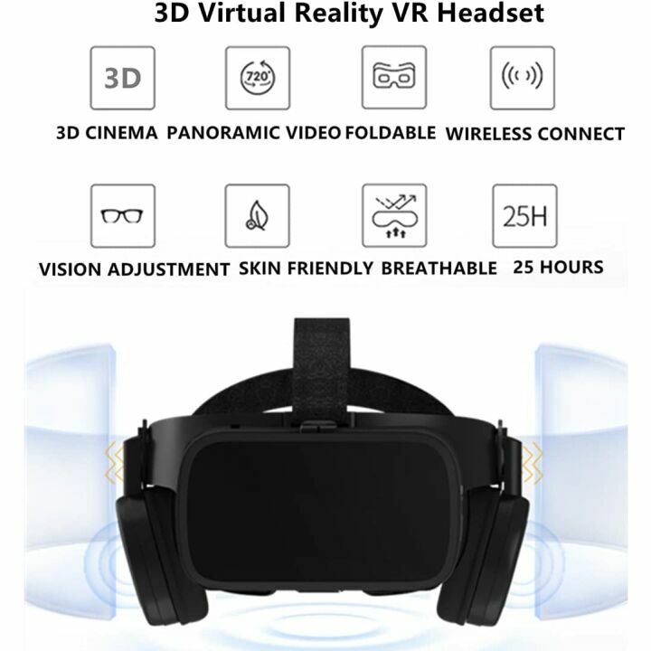 3D VR Headset with Bluetooth Remote for Phones