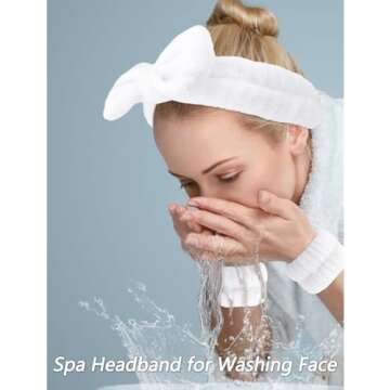 VELSCRUN 6 Pack Makeup Bow Tie Spa Headband - Women Gifts for Washing Face & Yoga