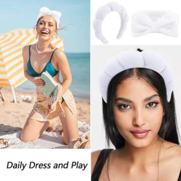 VELSCRUN Bow Tie Spa Headband - Multi-Pack for Women