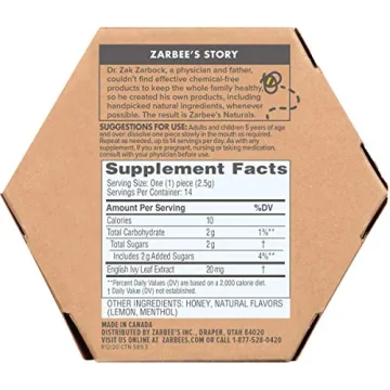 Zarbee's Naturals Honey Cough Soothers with Ivy Leaf Extract