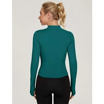 LUYAA Women's Stylish Workout Jacket with Thumb Holes