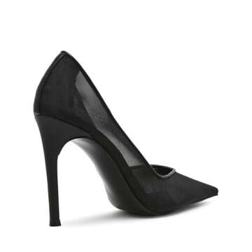 Steve Madden Women's Raz Pump, Black Mesh, 7.5